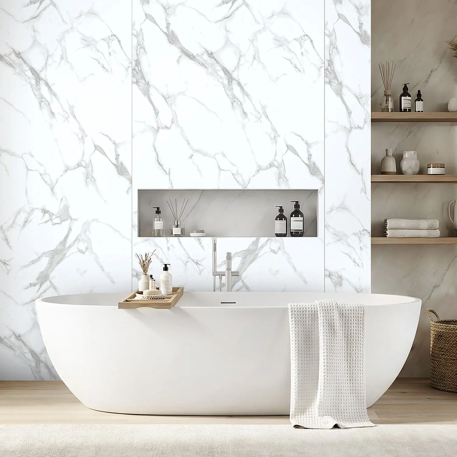 Marmur Calacatta Biały Połysk 120 x 280 cm 4 mm