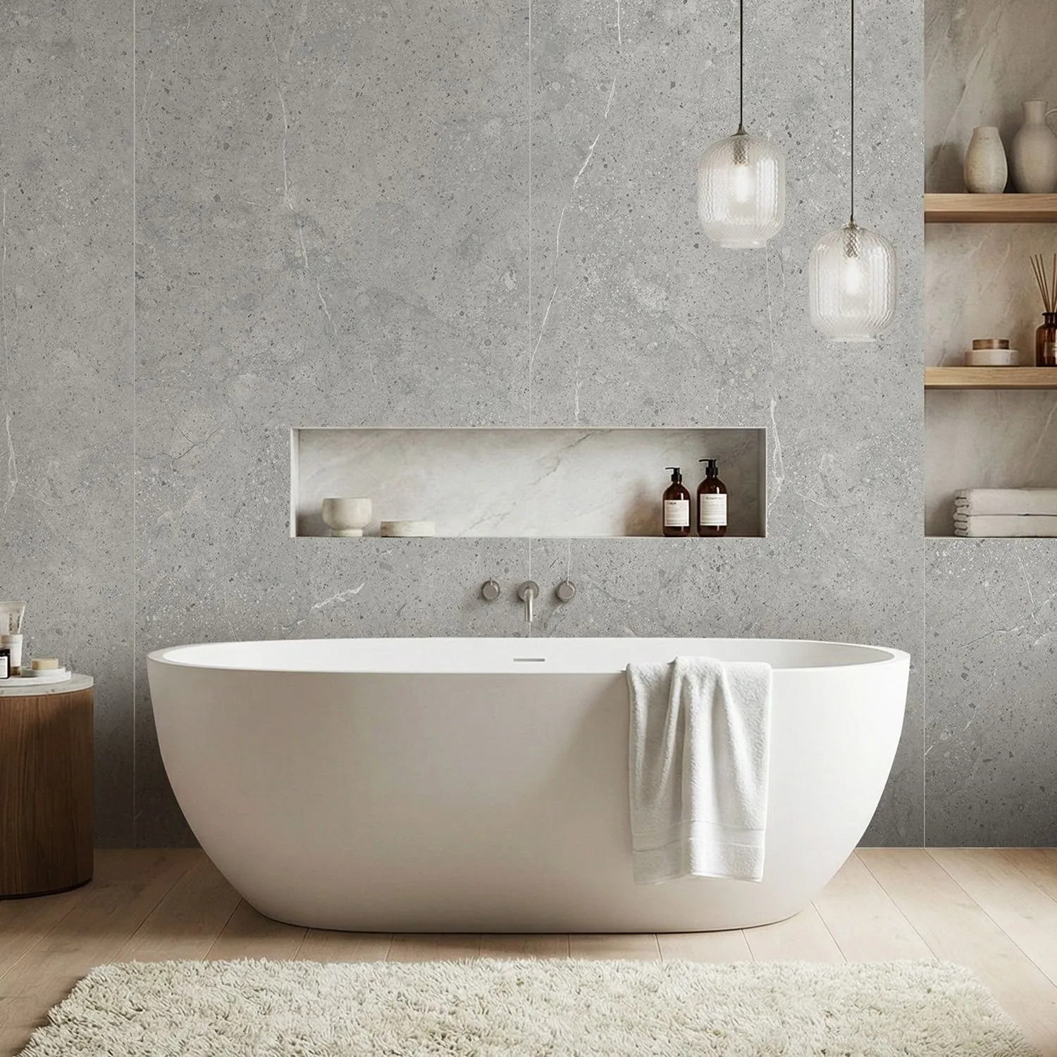 Kamień Limestone Szary Mat 120 x 280 cm 4 mm